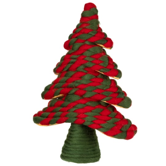 15.25" Twisted Yarn Plush Decoration Christmas Tree